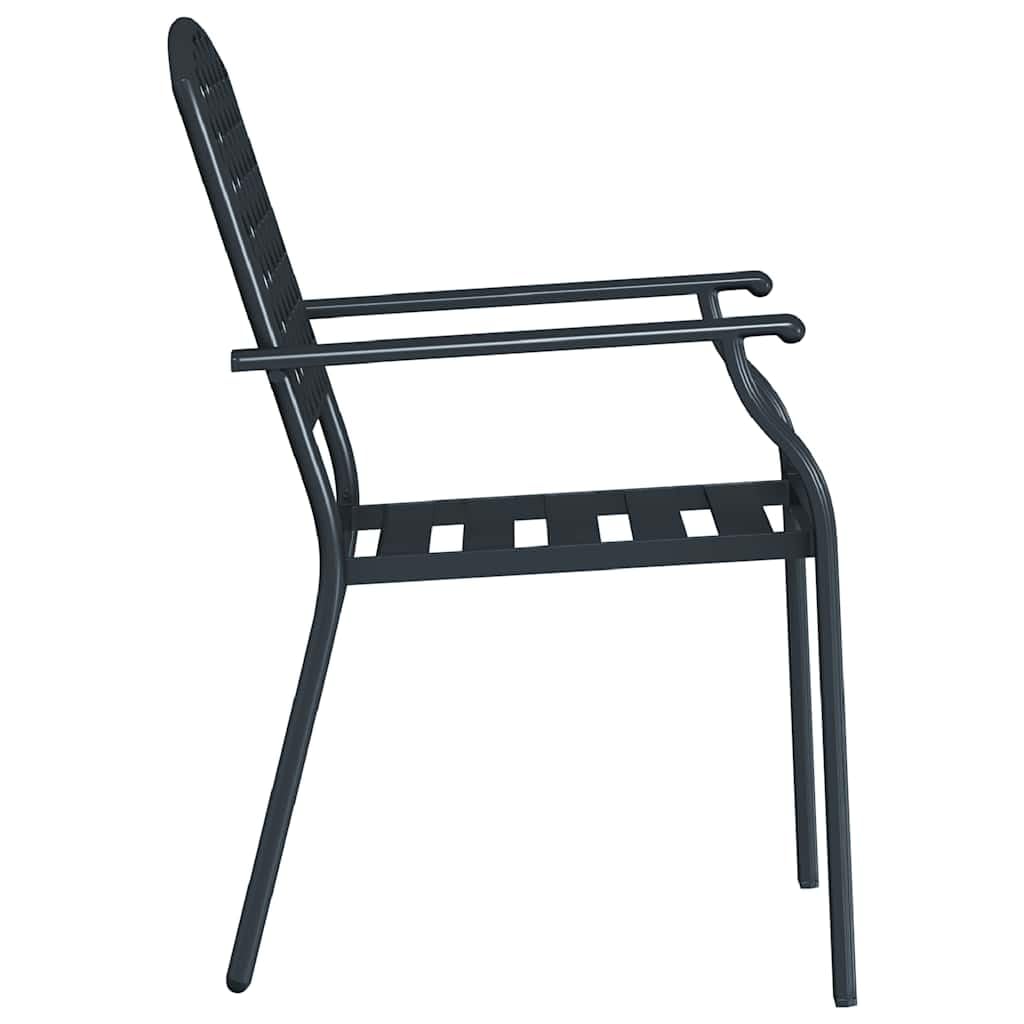 Anthracite Metal Stacking Outdoor Chairs Set of 2 B7030
