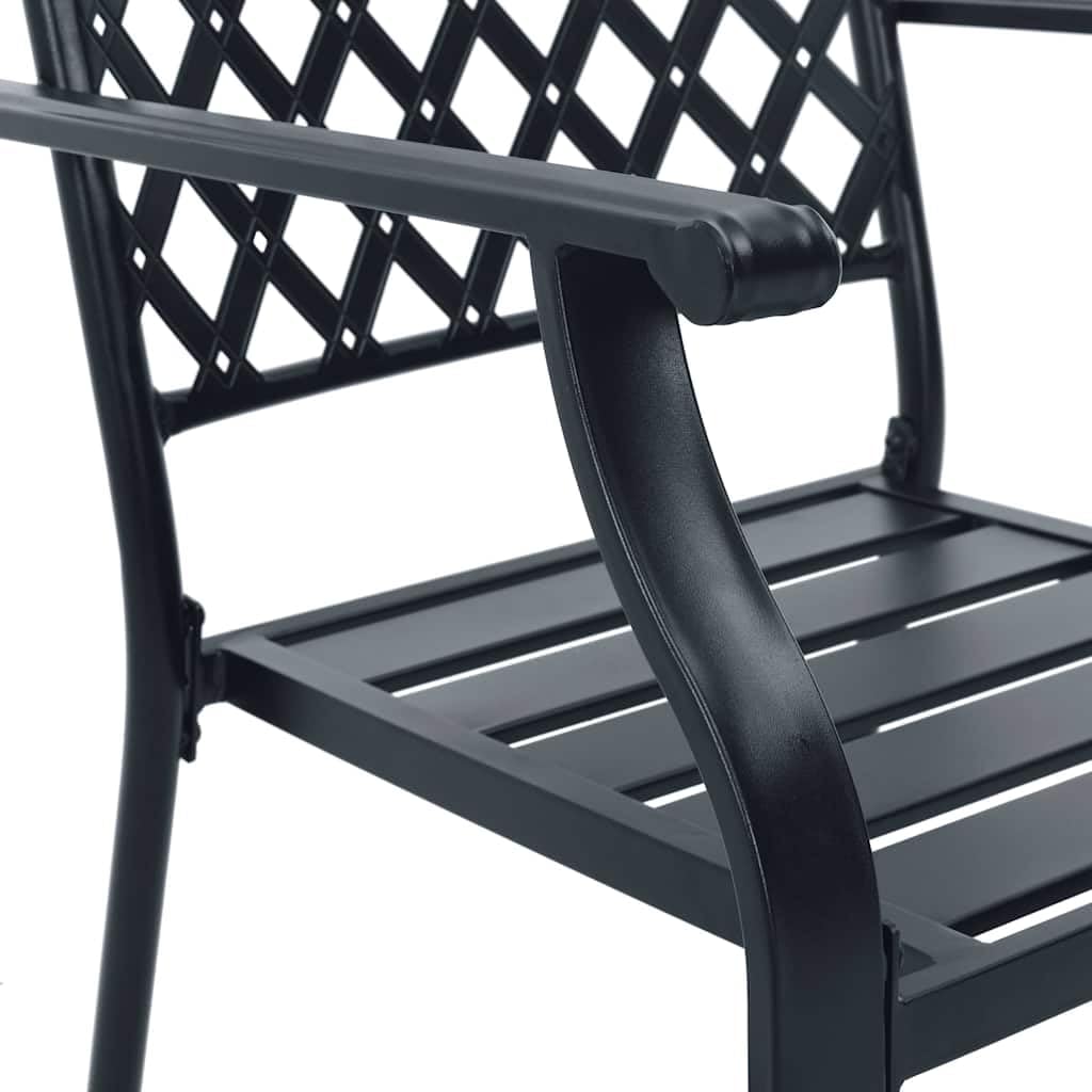Anthracite Metal Stacking Outdoor Chairs Set of 2 B7030