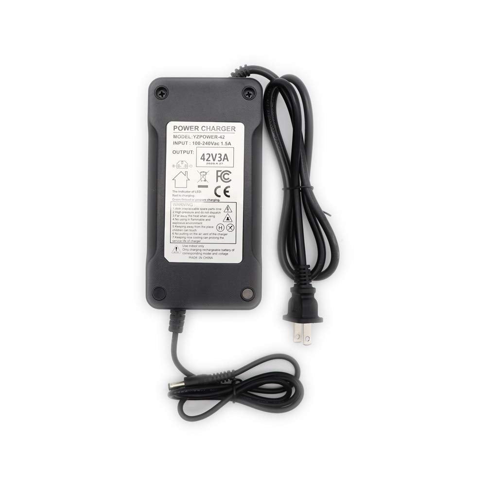 42V 3A Power Supply Adapter Charger with 5.5x2.5mm DC Plug and 5.5x2.1mm Adapter F327