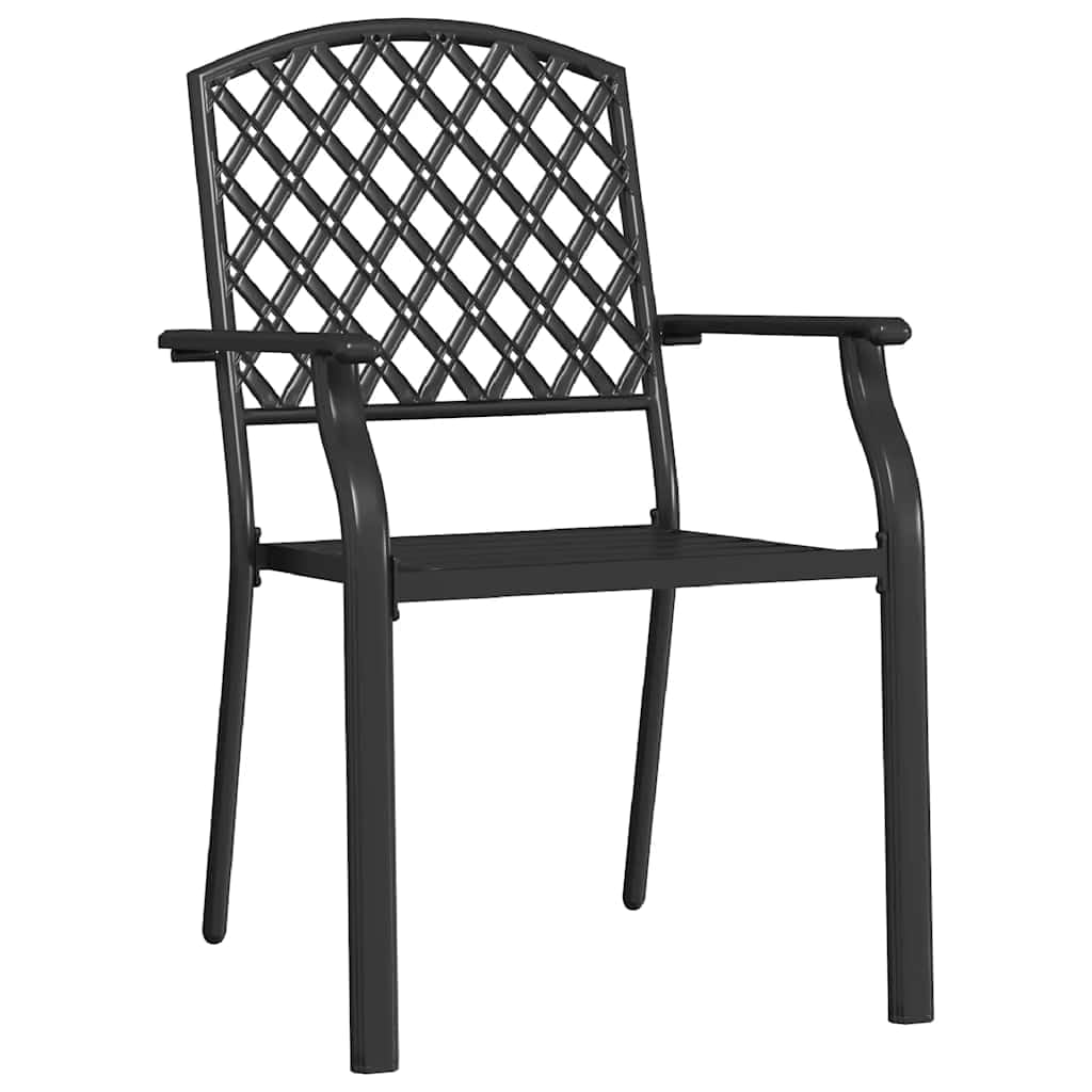 Anthracite Metal Stacking Outdoor Chairs Set of 2 B7030