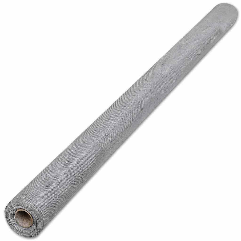 Aluminum Mesh Screen Roll 39.4x196.9 Inches Silver I87533