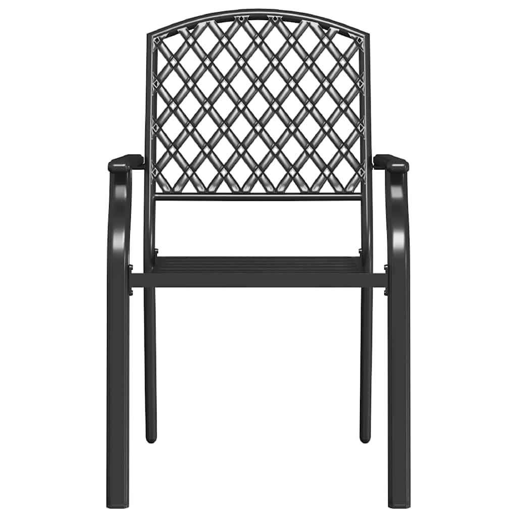 Anthracite Metal Stacking Outdoor Chairs Set of 2 B7030
