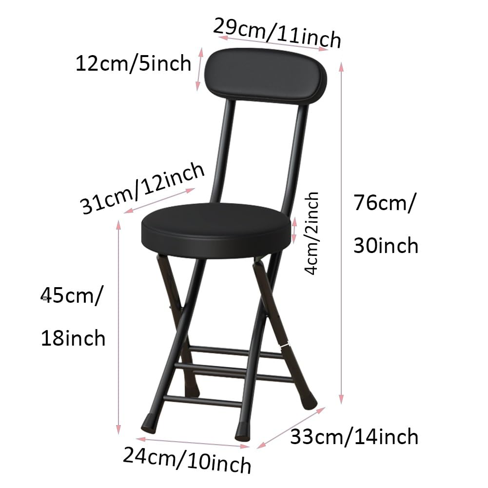 Black 18 Inch Folding Stool J29299