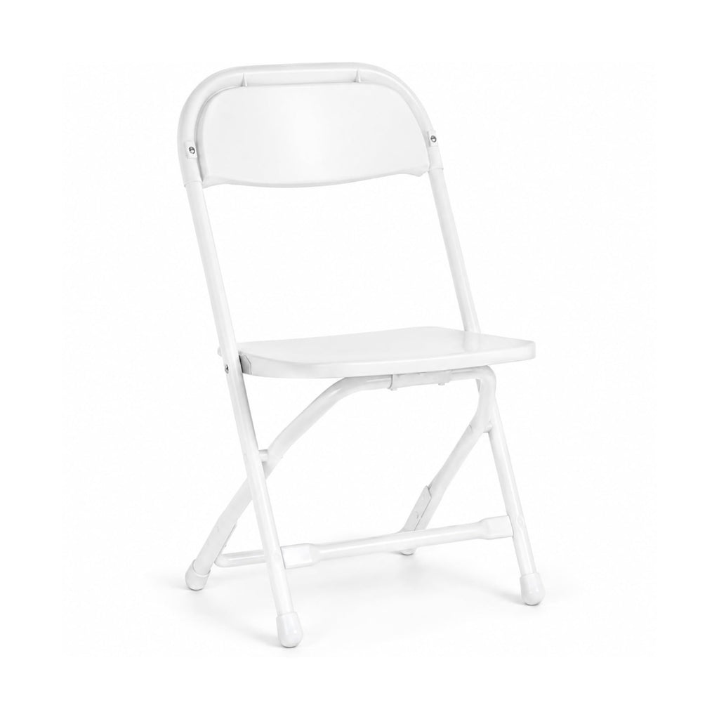 White Kids Plastic Folding Chair with Steel Frame J48320