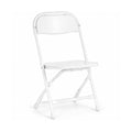 White Kids Plastic Folding Chair with Steel Frame J48320