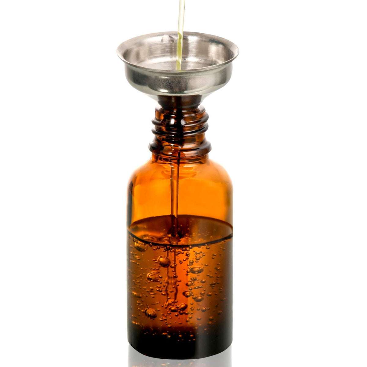2 oz Amber Glass Dropper Bottle with Funnels R8948