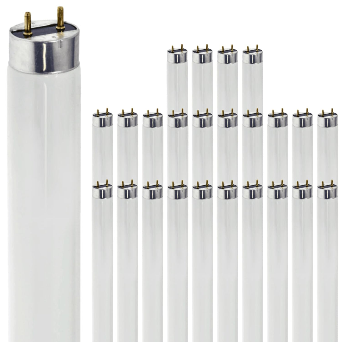 24 Inch T8 Fluorescent Tube Light Bulb 17W 5000K 1230 Lumen G13 Bi-Pin Base Pack of 25 W75792