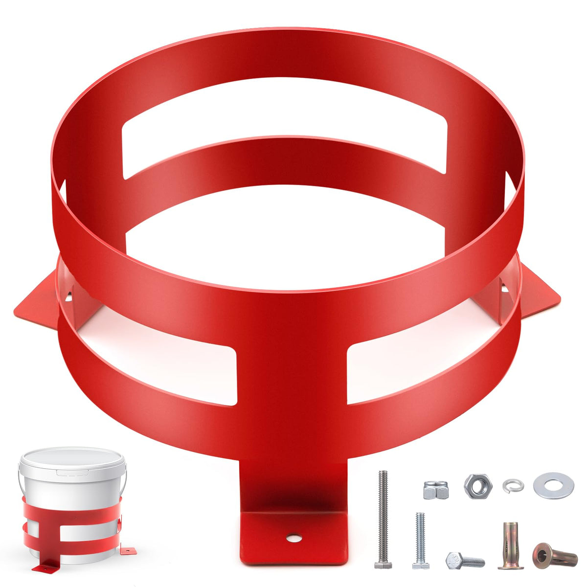 2 Pcs 5 Gallon Red Bucket Holder Mount F885