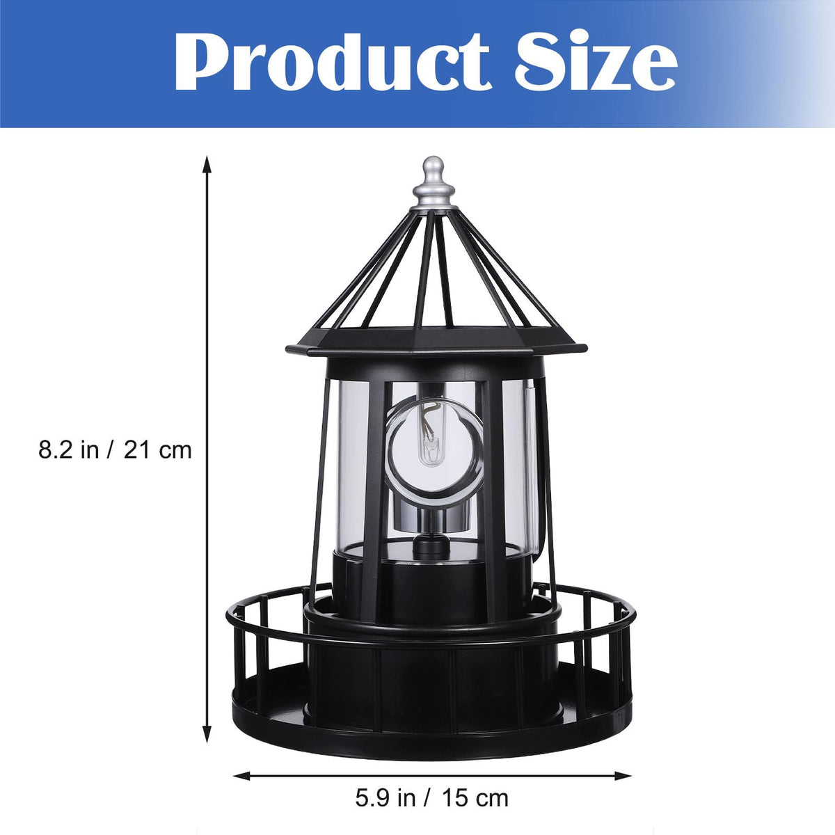 Solar Powered Rotating Lighthouse Decor Lamp K1367