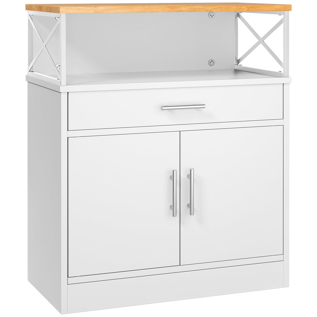 White Kitchen Buffet Cabinet with Adjustable Shelf N8392