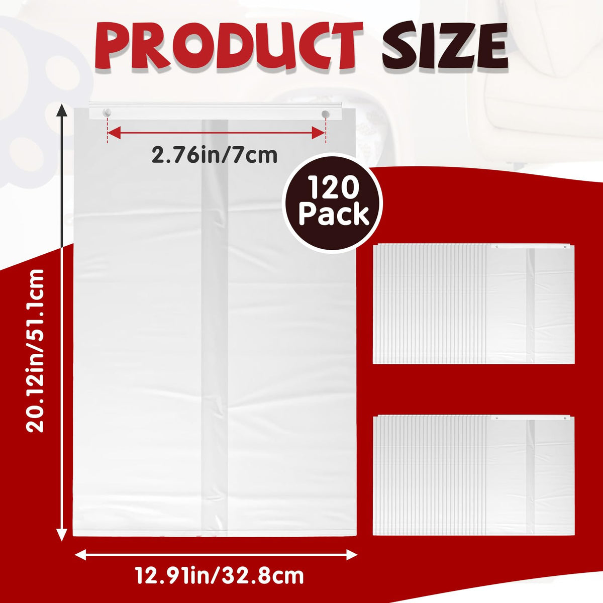 120 Pcs Self-Sealing Drawer Cat Litter Bags J411844