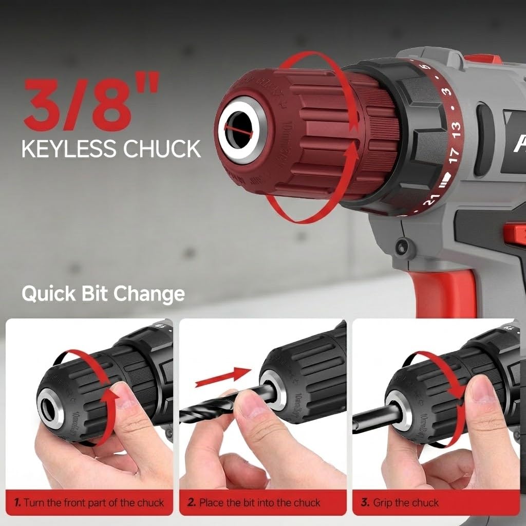 Cordless Drill Set 20V with Battery And Charger 59pcs Bits Kit A79729