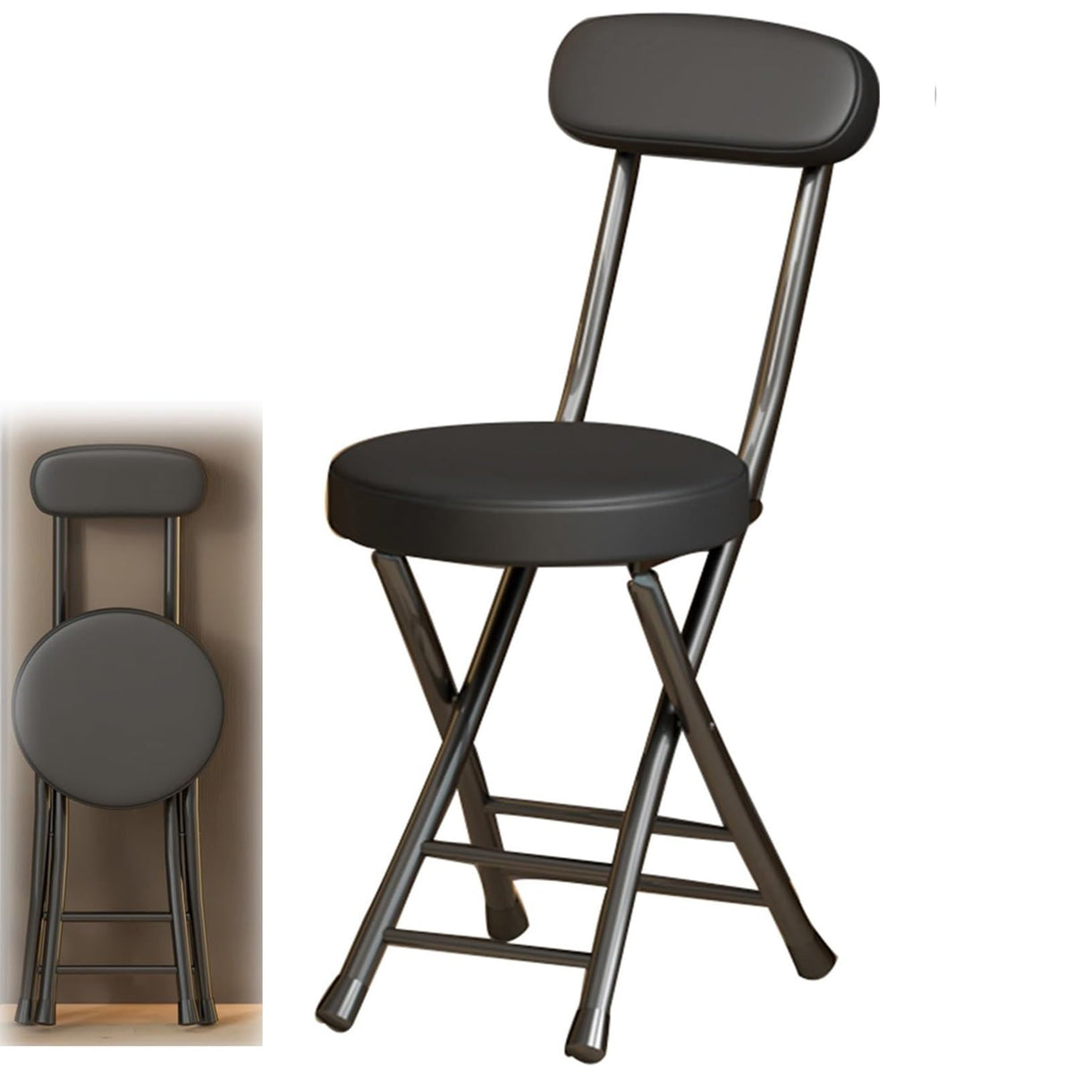 Black 18 Inch Folding Stool J29299