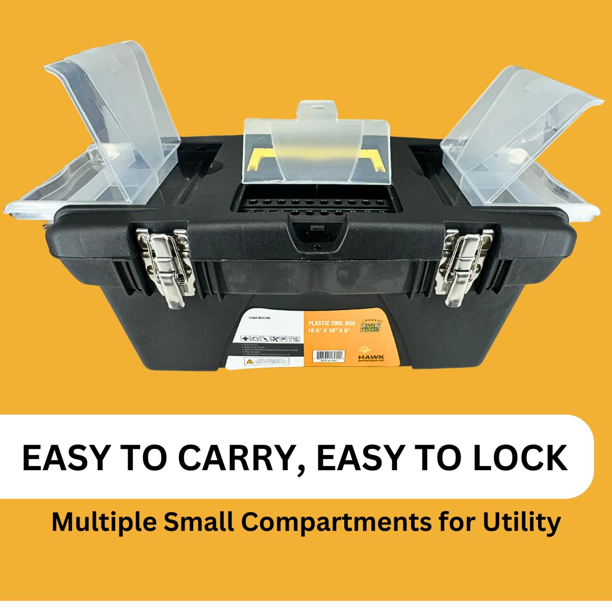 Plastic Tool Box with Metal Latches V344234