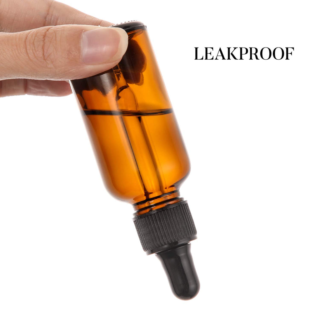 2 oz Amber Glass Dropper Bottle with Funnels R8948