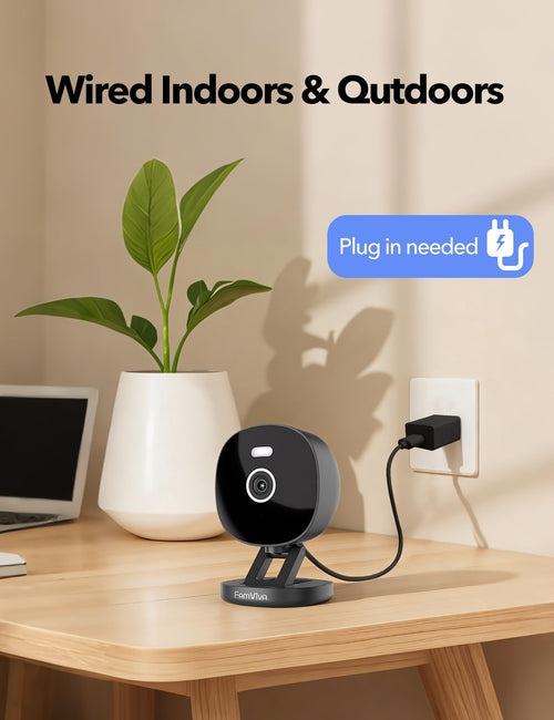 2K Wired Security Camera, Indoor/Outdoor, IP65 Waterproof Color Night Vision, Black O662