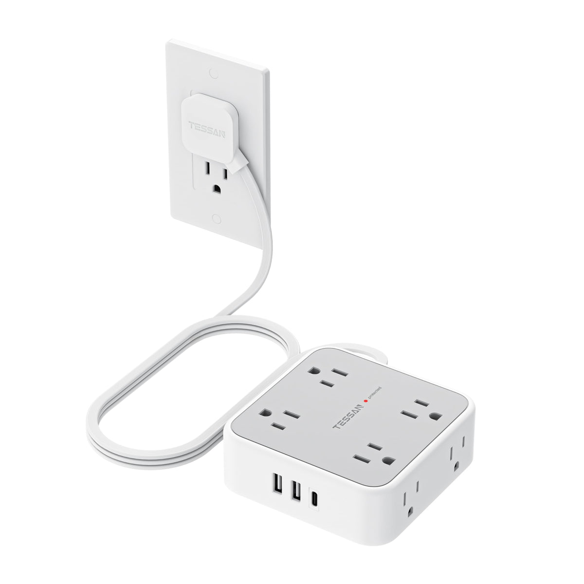 Grey 5 Ft Surge Protector Power Strip S262