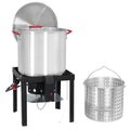 60QT Seafood Boil Pot with Strainer Basket and Propane Burner Stove U151