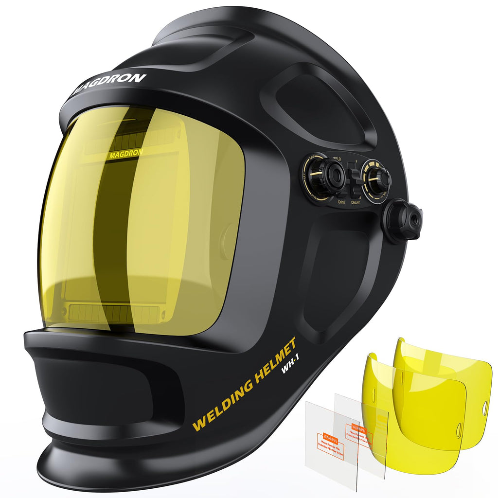 Auto Darkening Welding Helmet Large View True Color 4 Arc Sensor Solar/Battery Powered Z57956