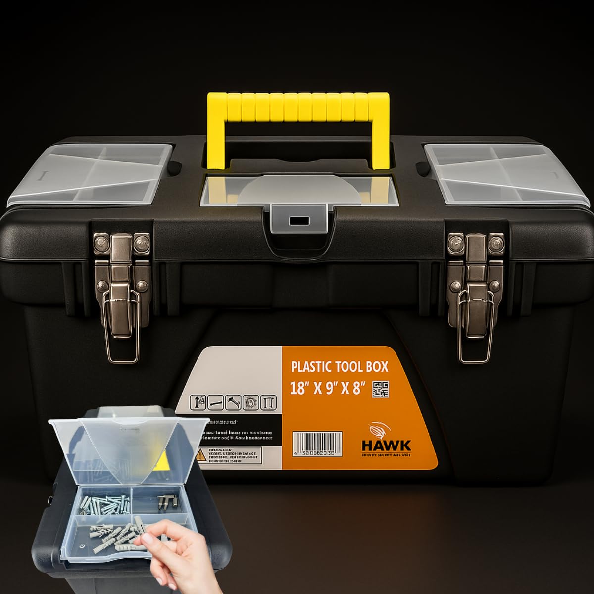 Plastic Tool Box with Metal Latches V344234