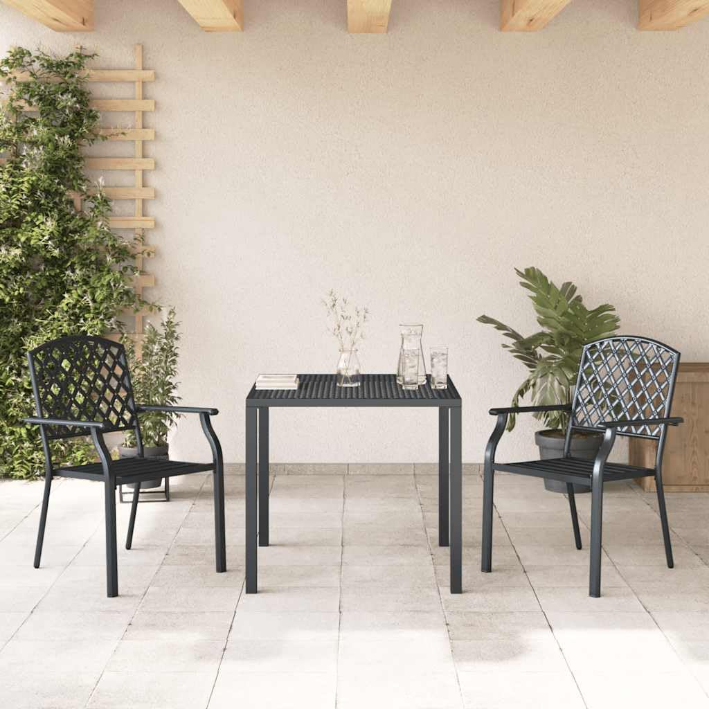 Anthracite Metal Stacking Outdoor Chairs Set of 2 B7030