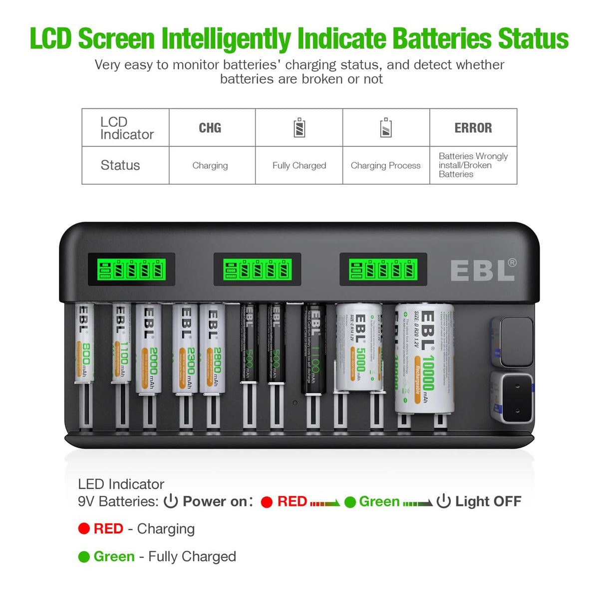 12+2 Bay Universal Rechargeable Battery Charger C9851