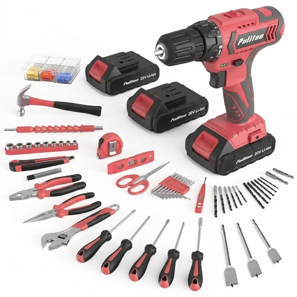 Cordless Drill Set 20V with Battery And Charger 59pcs Bits Kit A79729
