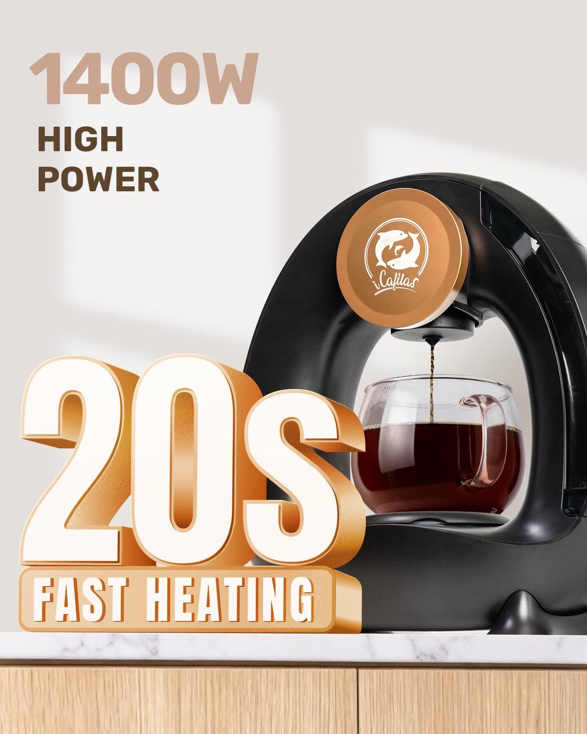 2-in-1 Mini Single Serve Coffee Maker F4162