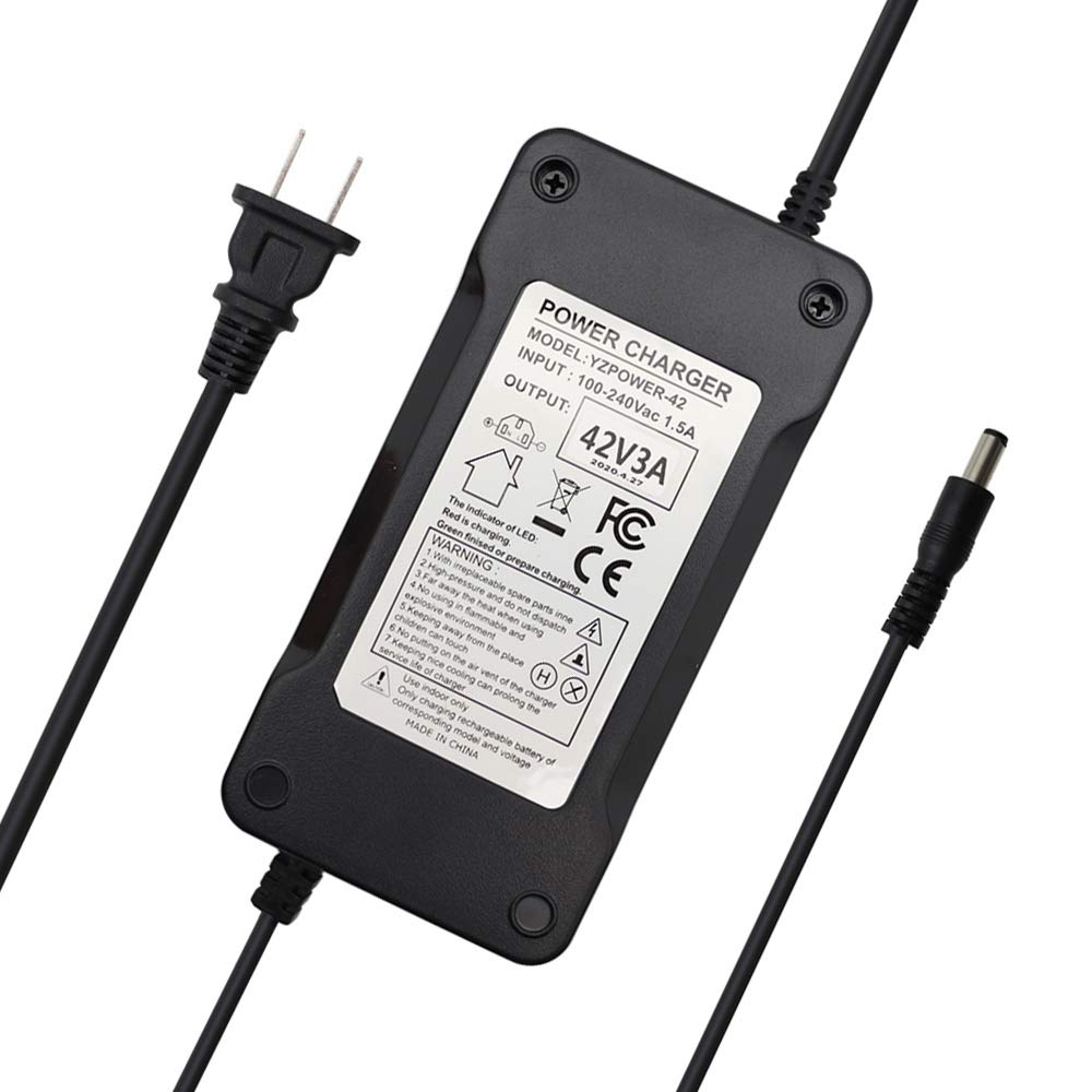 42V 3A Power Supply Adapter Charger with 5.5x2.5mm DC Plug and 5.5x2.1mm Adapter F327