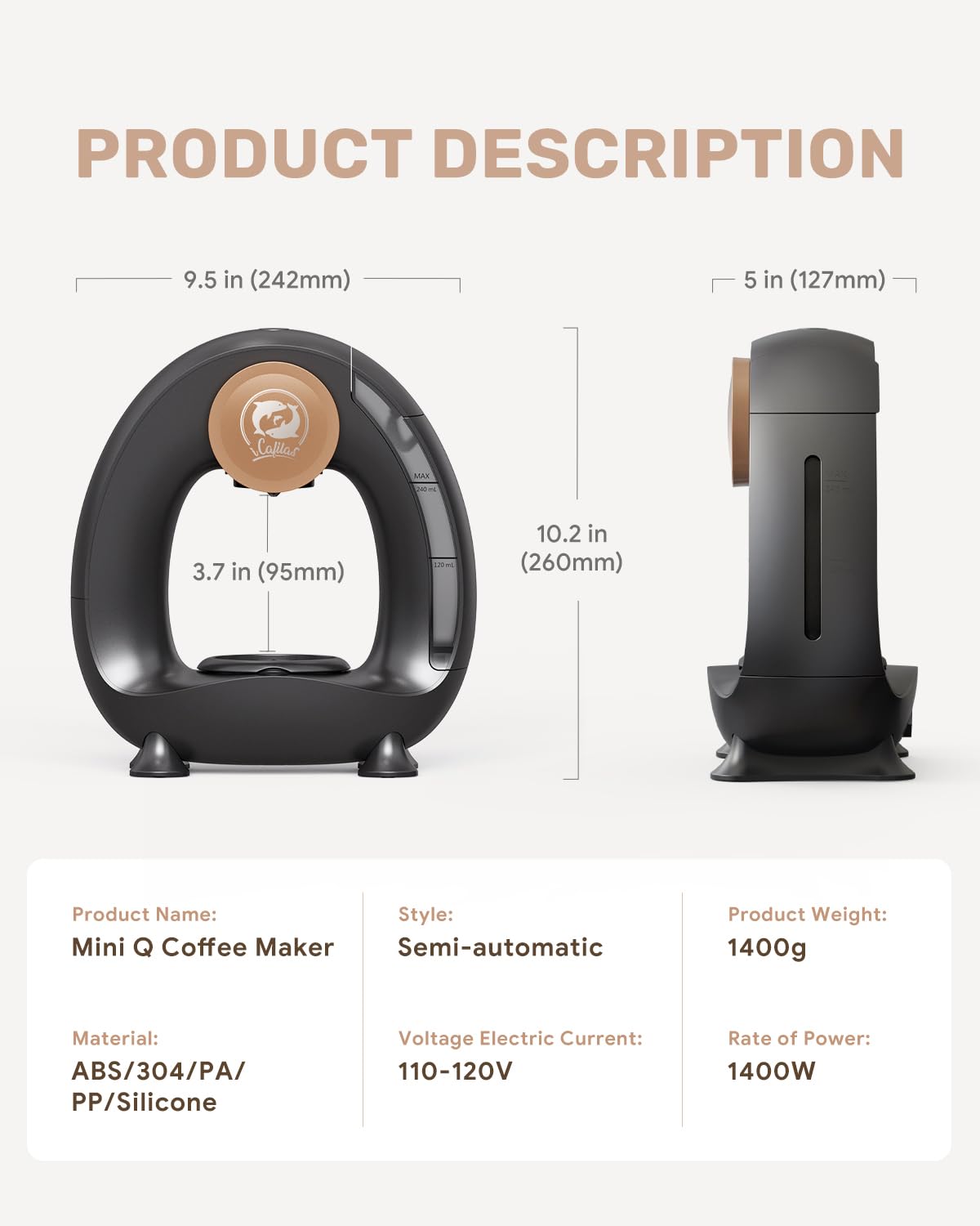 2-in-1 Mini Single Serve Coffee Maker F4162