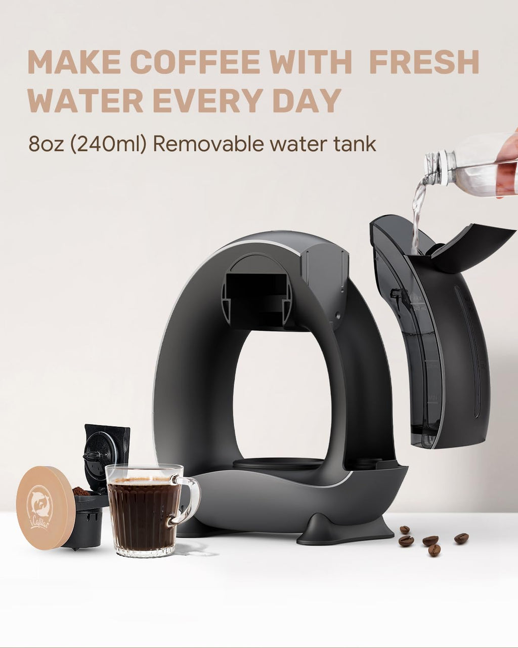 2-in-1 Mini Single Serve Coffee Maker F4162