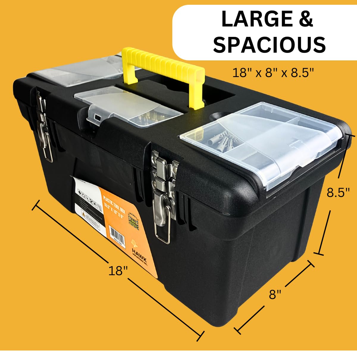 Plastic Tool Box with Metal Latches V344234