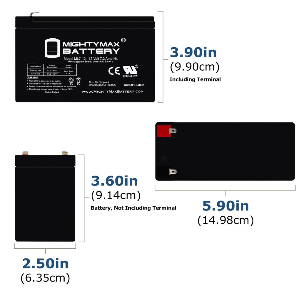 12 Volt 7.2 AH SLA Battery G477026