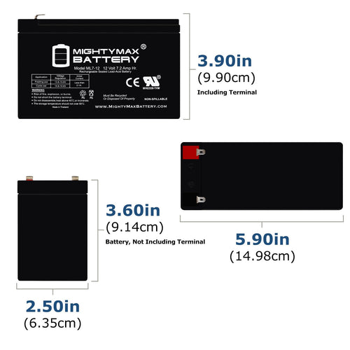 12 Volt 7.2 AH SLA Battery G477026