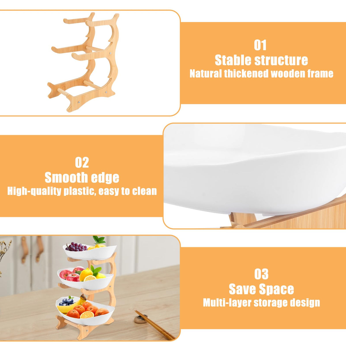 3-Tier Plastic Fruit Bowl K670196