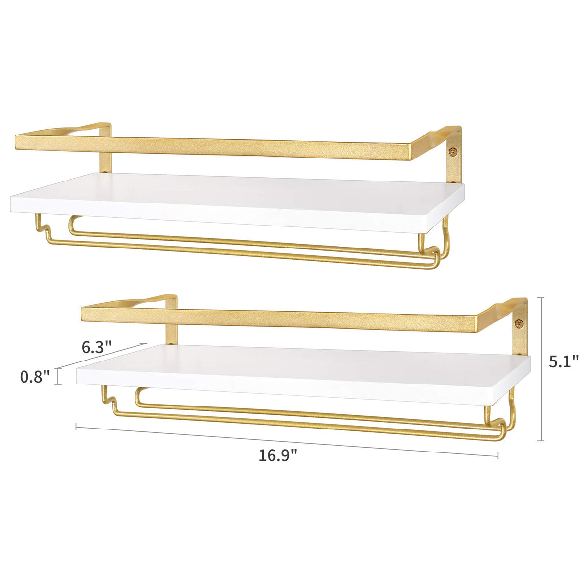 Wall Mounted Wine Rack with Glass Holder and Wood Shelf, 2 Pack E367941