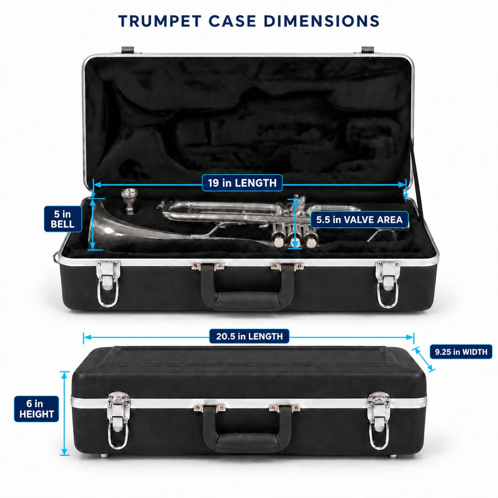Lightweight ABS Hard Case for Bb Trumpet, Black C473