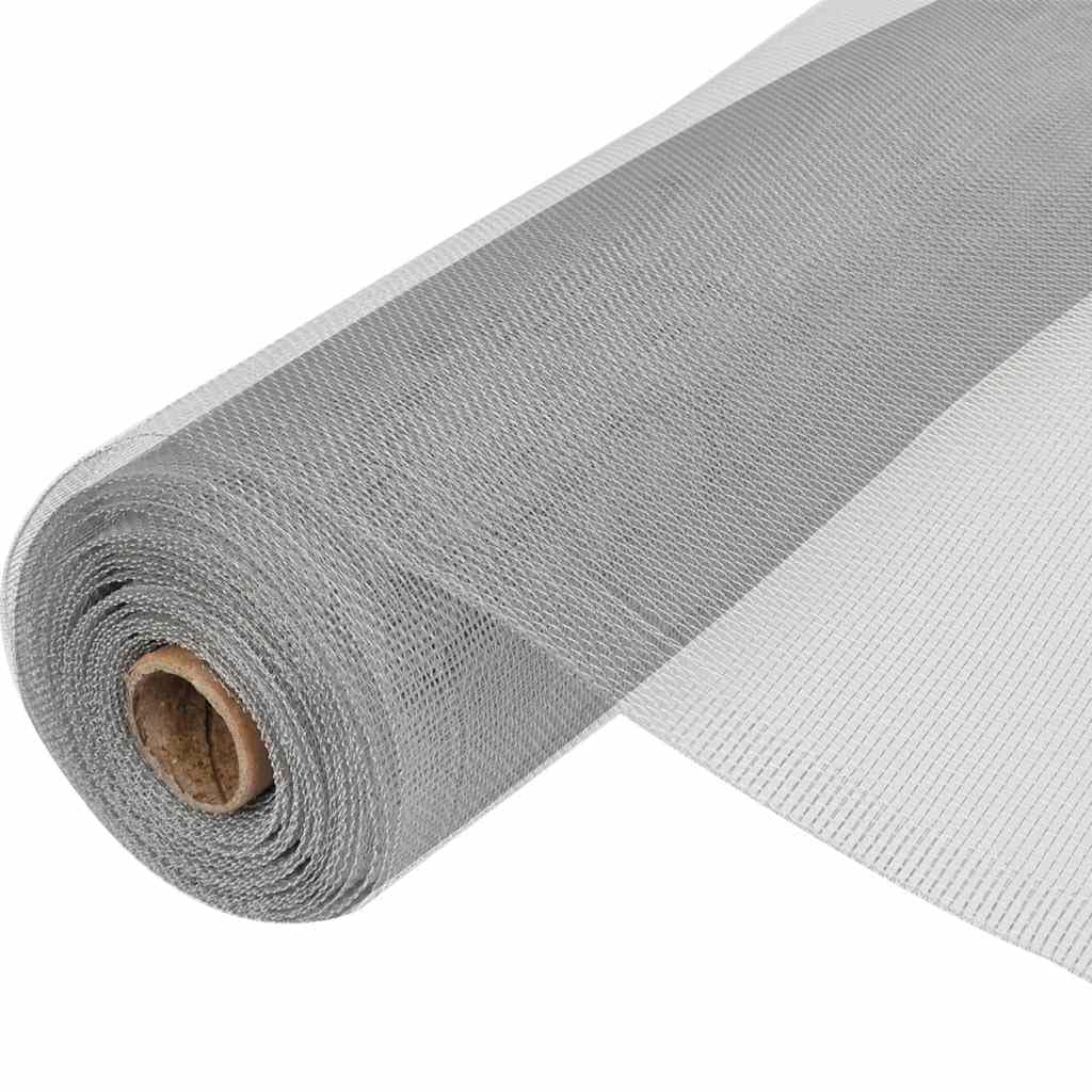 Aluminum Mesh Screen Roll 39.4x196.9 Inches Silver I87533