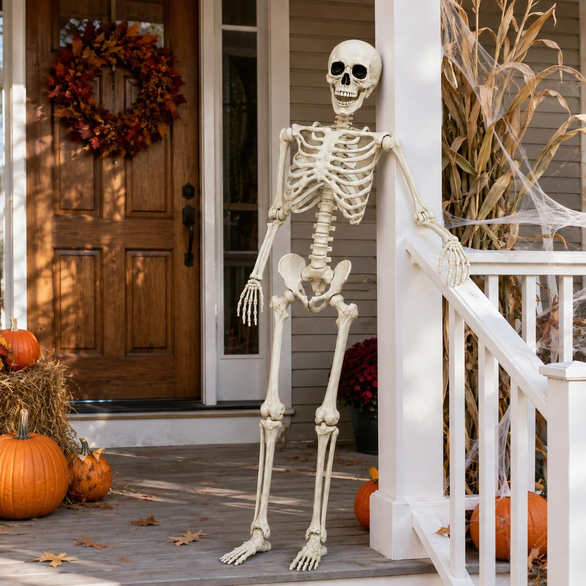 5.4FT Life Size Posable Human Skeleton with Movable Jaw C1487