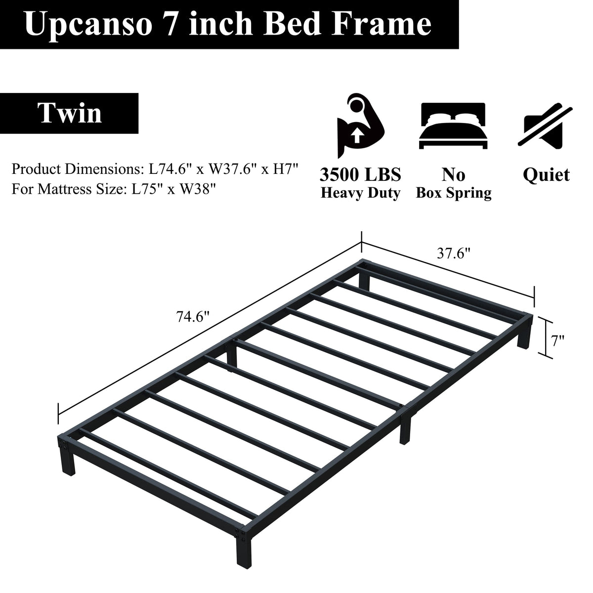 7 Inch Low Profile Twin Bed Frame C5047