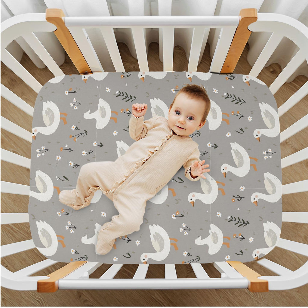 Soft Breathable Microfiber Crib Sheet Fits Standard Size Crib Mattress J11838