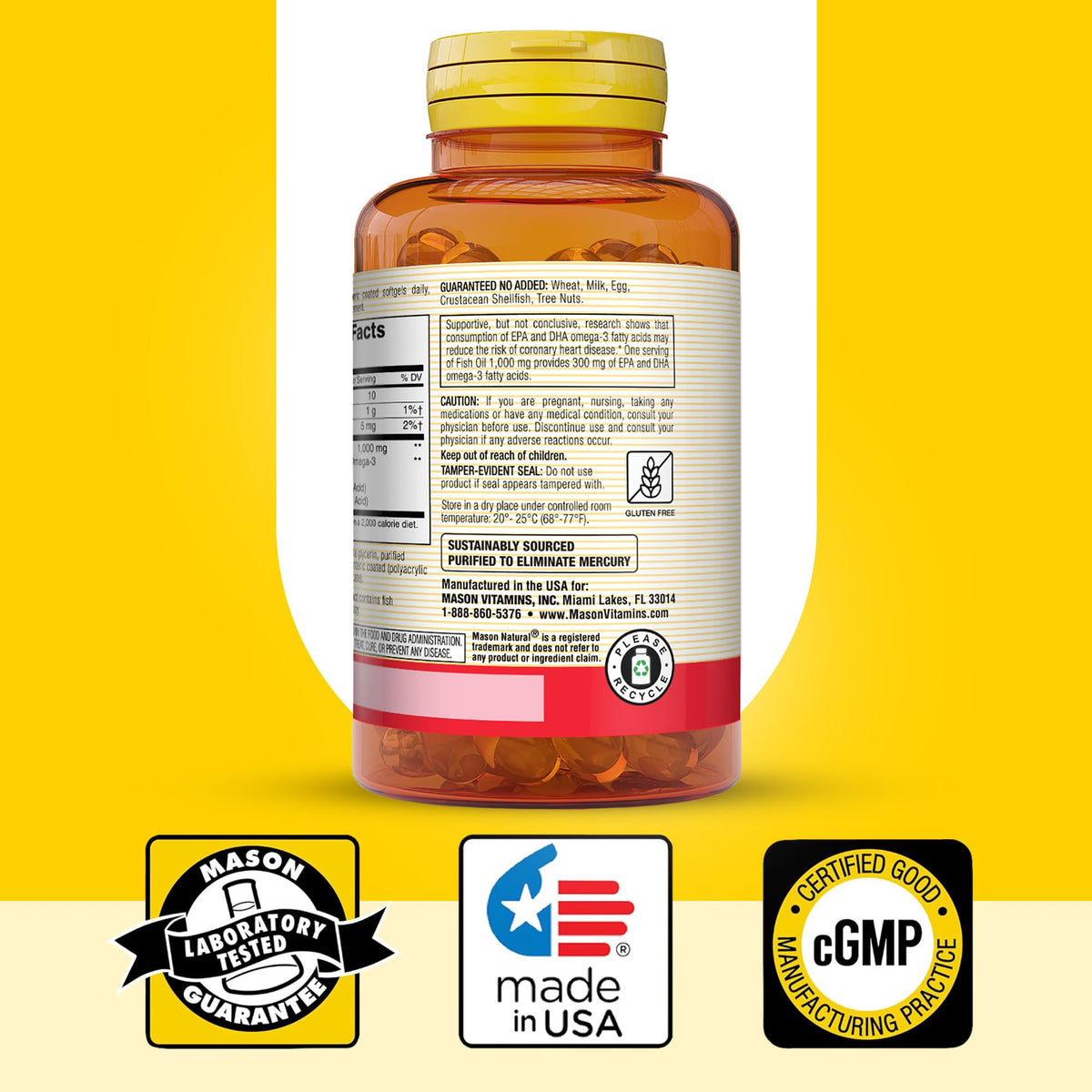 Omega 3 Fish Oil 1000mg 90 Softgels Pack of 3 O3479