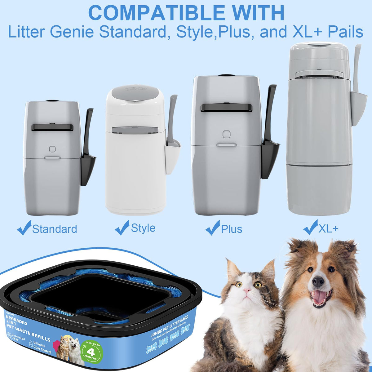 Dog Cat Poop Litter Bags 4 Pack Refill Bags S223