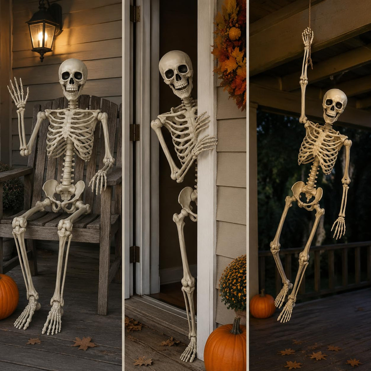 5.4FT Life Size Posable Human Skeleton with Movable Jaw C1487