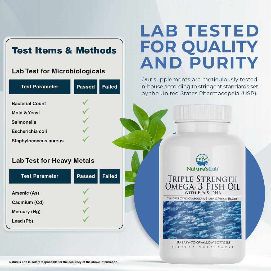 Triple Strength Omega-3 Fish Oil with EPA & DHA 180 Softgels D306569