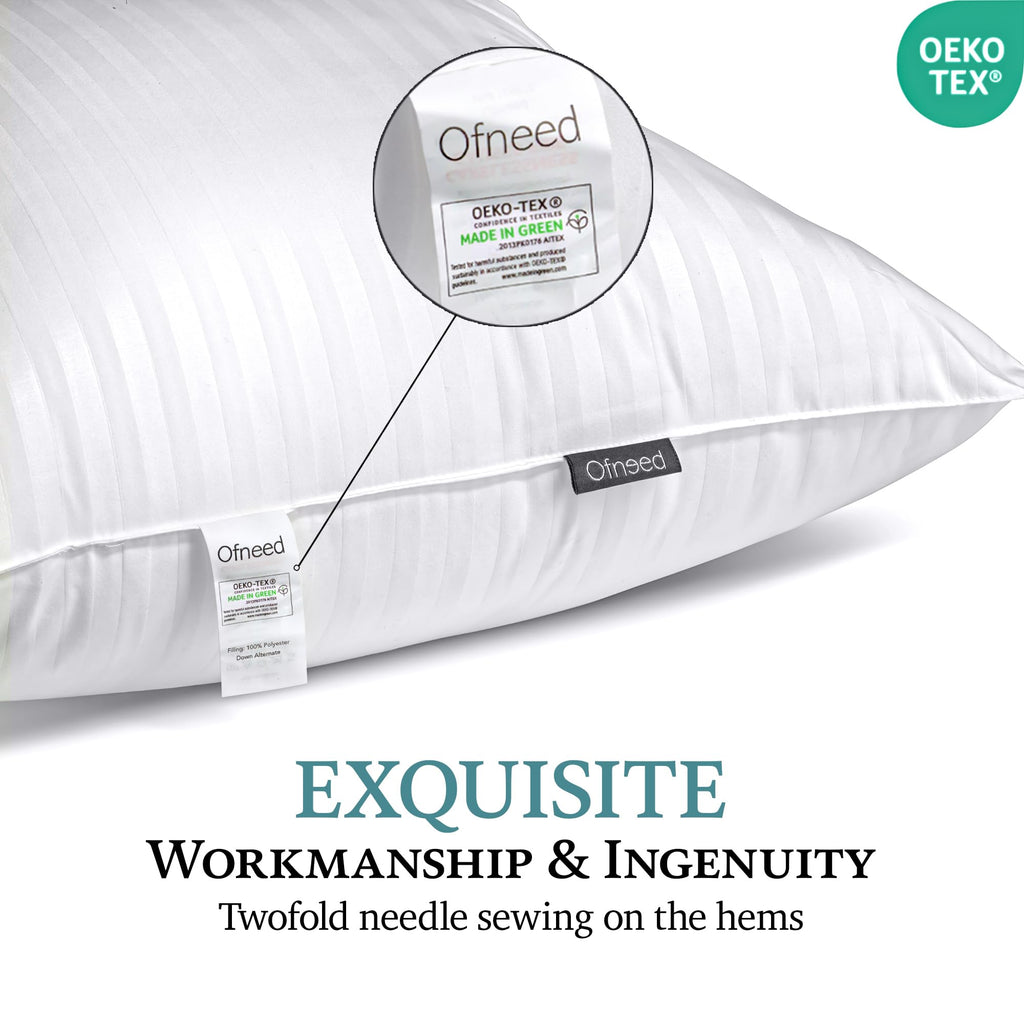 King Size Down Alternative Pillows Set of 2 Cotton Cover 20"x36" E193027