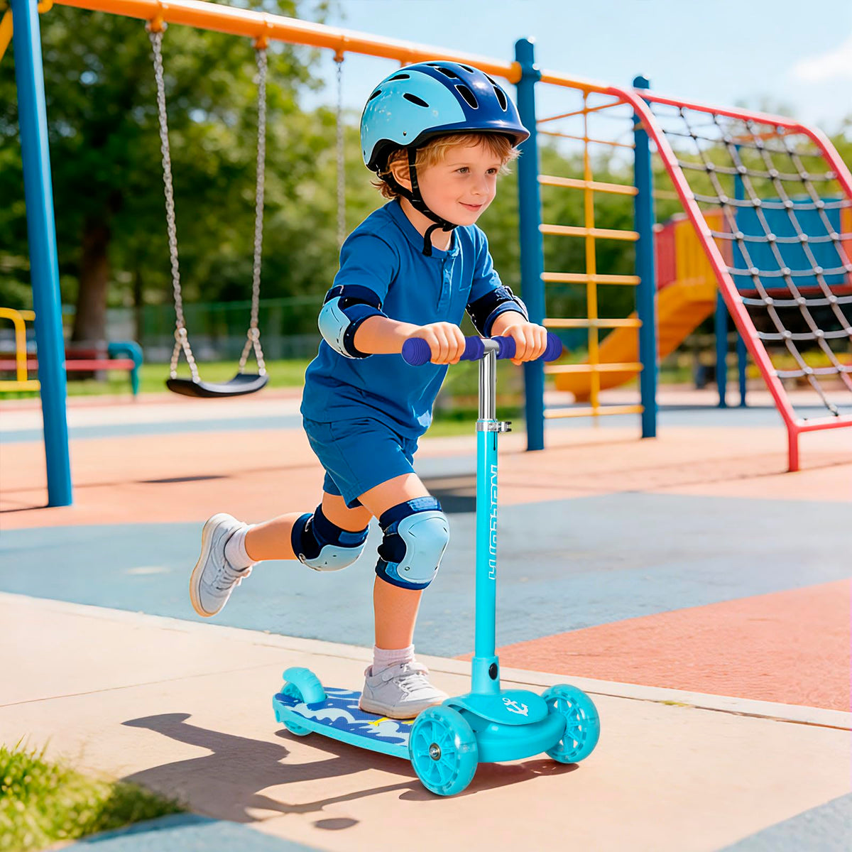 3-Wheel Toddler Kick Scooter with Light-Up Wheels E2159
