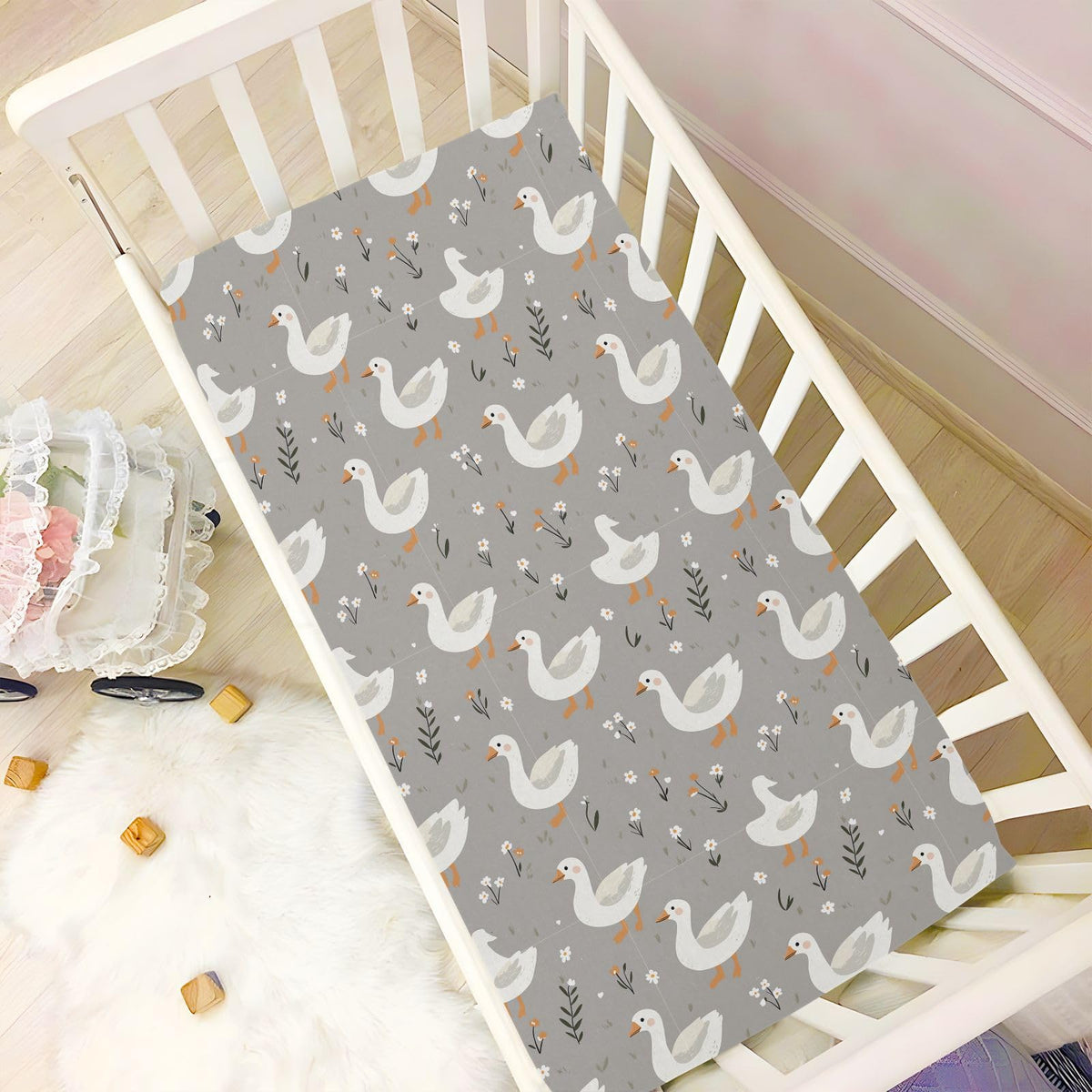 Soft Breathable Microfiber Crib Sheet Fits Standard Size Crib Mattress J11838
