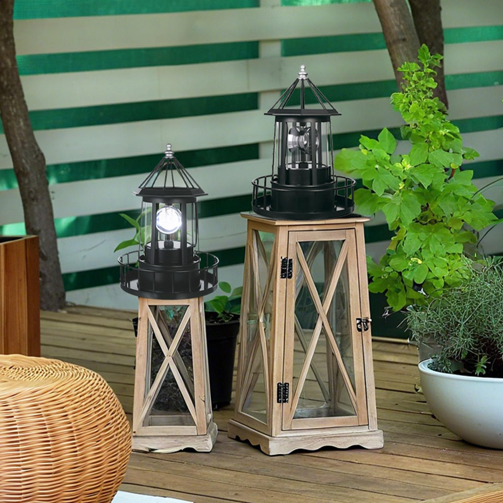 Solar Powered Rotating Lighthouse Decor Lamp K1367