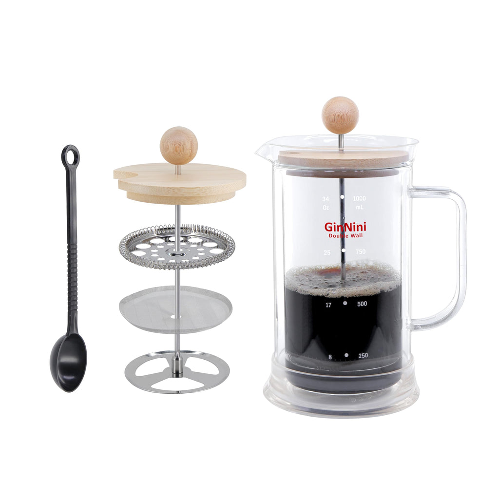 34oz Double-Wall Glass French Press T4012